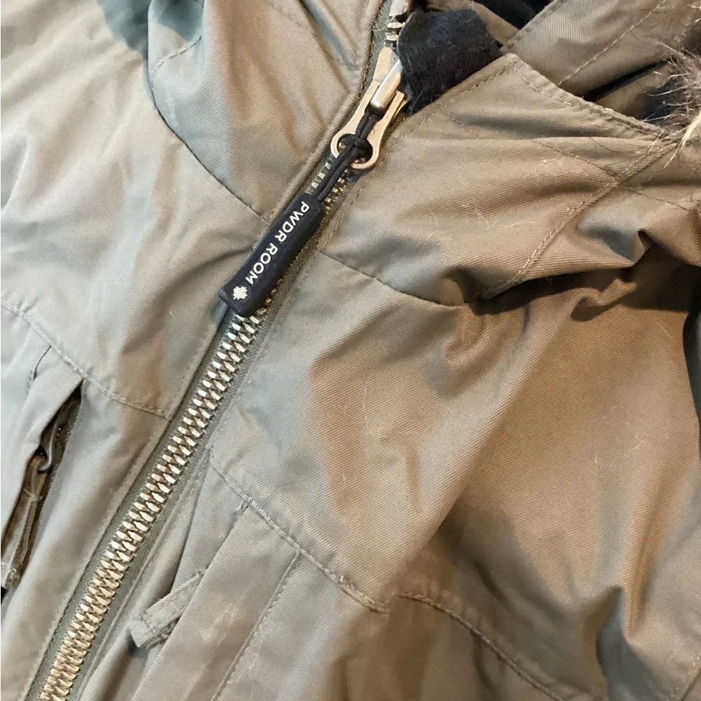 * Pwdr Room Winter Ski Jacket Coat Size S Olive Green